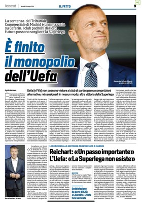 La sentenza del Tribunale Commerciale di Madrid è una mazzata su Ceferin...