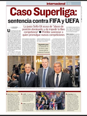 Caso Superliga sentencia contra FIFA y UEFA
